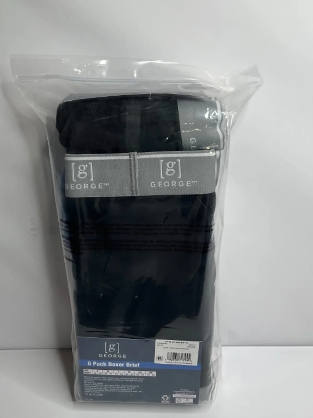 George Men’s Cotton Blend Stretch Boxer Briefs 6 Pack size 3X ( 48-50)